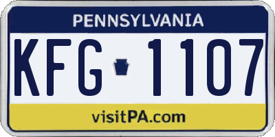 PA license plate KFG1107