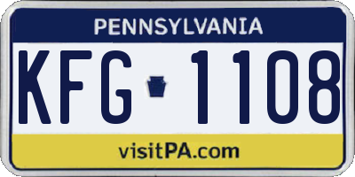 PA license plate KFG1108