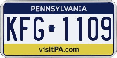 PA license plate KFG1109