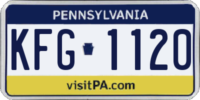 PA license plate KFG1120