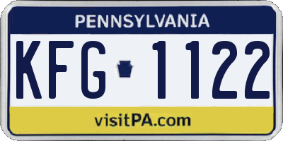 PA license plate KFG1122