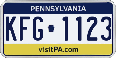 PA license plate KFG1123