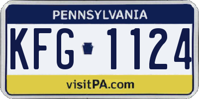 PA license plate KFG1124