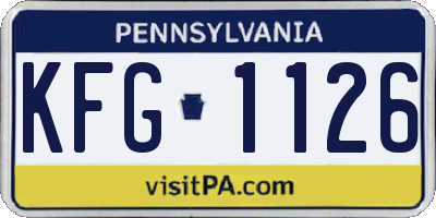 PA license plate KFG1126