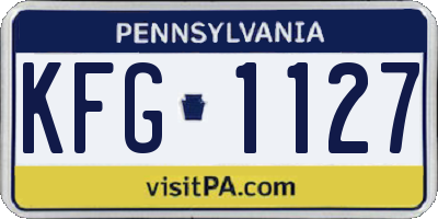 PA license plate KFG1127