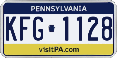PA license plate KFG1128