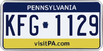 PA license plate KFG1129