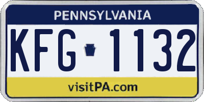 PA license plate KFG1132