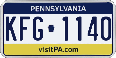 PA license plate KFG1140