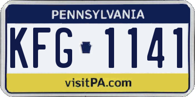 PA license plate KFG1141