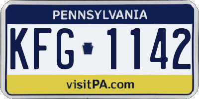 PA license plate KFG1142
