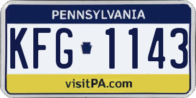 PA license plate KFG1143