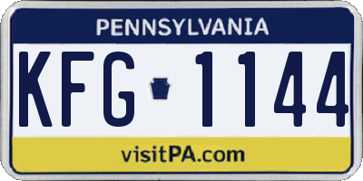 PA license plate KFG1144