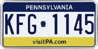 PA license plate KFG1145