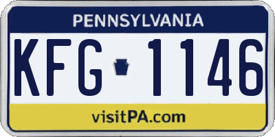 PA license plate KFG1146