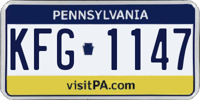 PA license plate KFG1147