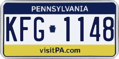PA license plate KFG1148
