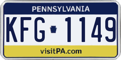 PA license plate KFG1149