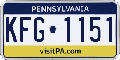 PA license plate KFG1151