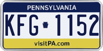 PA license plate KFG1152