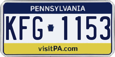 PA license plate KFG1153