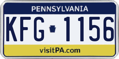 PA license plate KFG1156