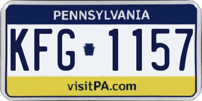 PA license plate KFG1157