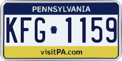 PA license plate KFG1159