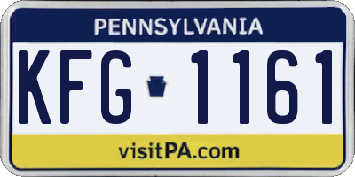 PA license plate KFG1161