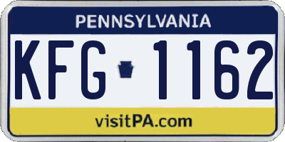 PA license plate KFG1162