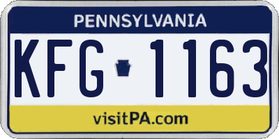 PA license plate KFG1163