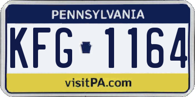 PA license plate KFG1164