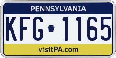 PA license plate KFG1165