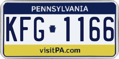 PA license plate KFG1166