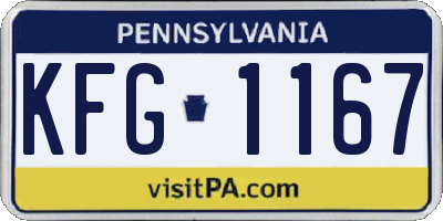 PA license plate KFG1167