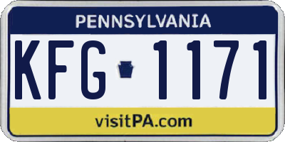 PA license plate KFG1171