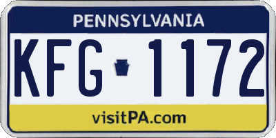 PA license plate KFG1172