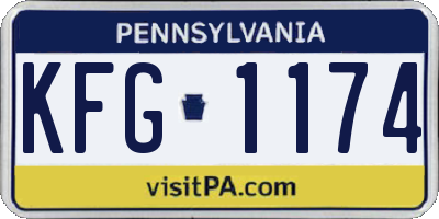 PA license plate KFG1174