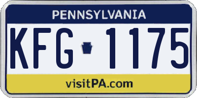 PA license plate KFG1175