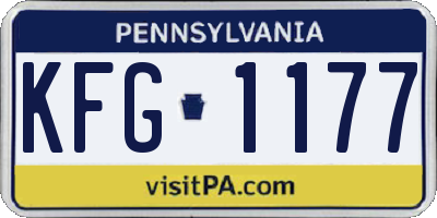 PA license plate KFG1177