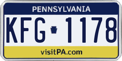 PA license plate KFG1178