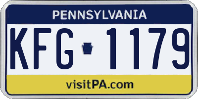 PA license plate KFG1179