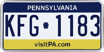 PA license plate KFG1183