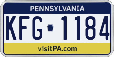 PA license plate KFG1184