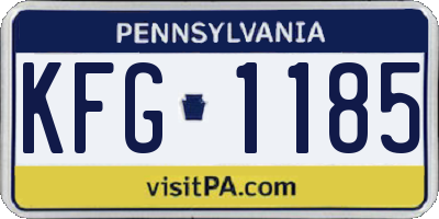 PA license plate KFG1185