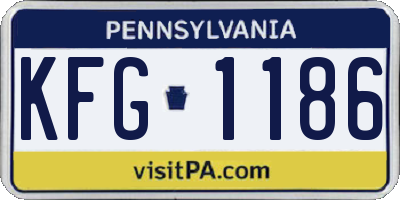 PA license plate KFG1186