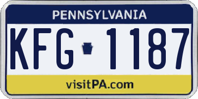 PA license plate KFG1187