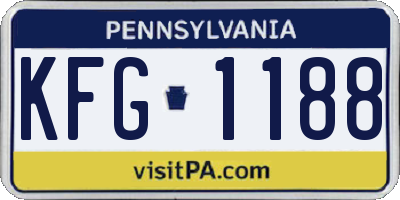 PA license plate KFG1188