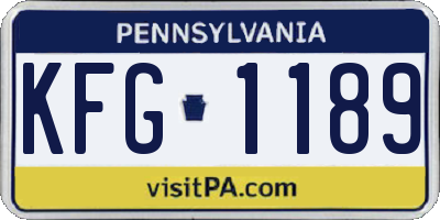 PA license plate KFG1189