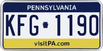 PA license plate KFG1190